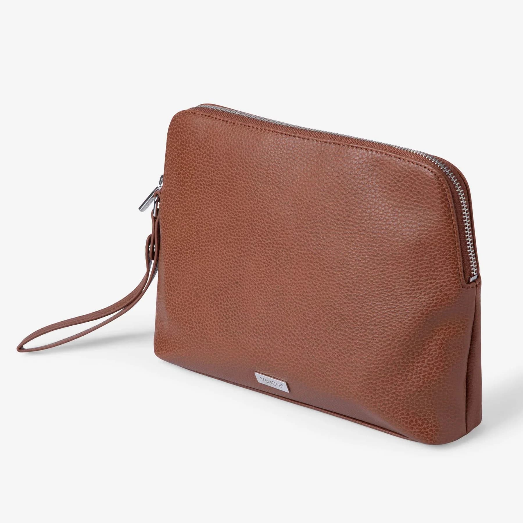 Changing Pouch Nappy Clutch - Pebbled Tan