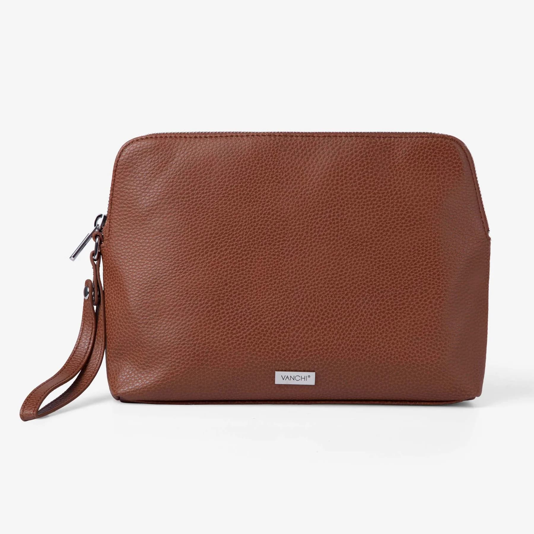 Changing Pouch Nappy Clutch - Pebbled Tan